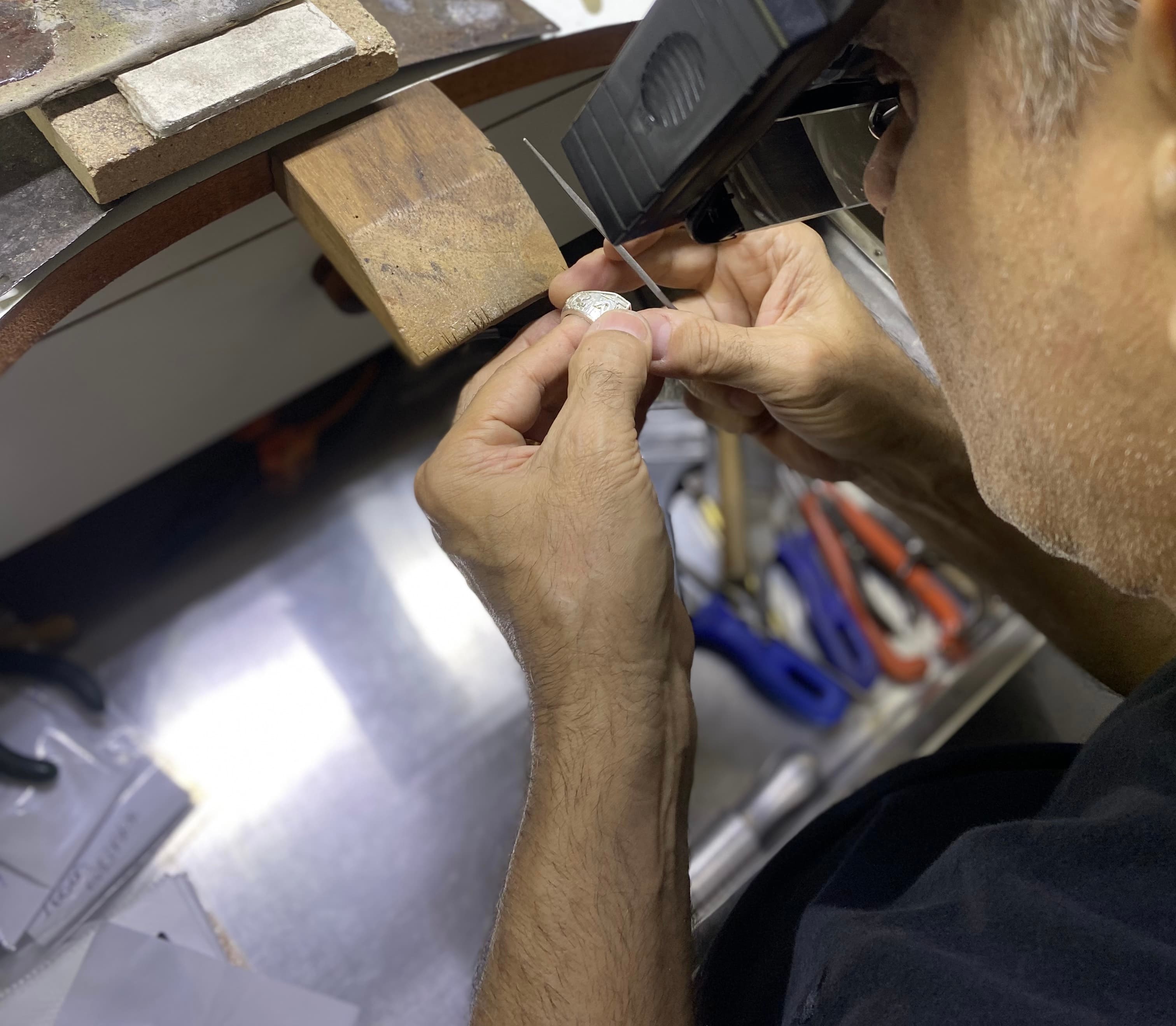 Avrati artisan crafting jewelry by hand